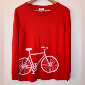 Crown & Ivy Red Sweater with White Bicycle Design